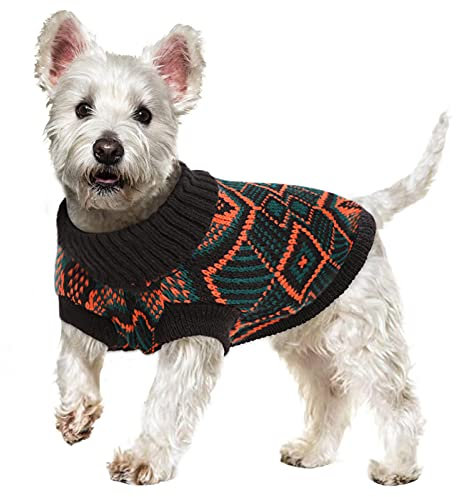 Cozy Pet Hundepullover, weiche Strickware, Retro-Stil, warm, Rollkragen, für Hunde und Katzen, Winterkleidung, gestrickter Hundepullover, Katzen, Bekleidung für Weihnachten und Halloween