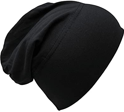 Yaqeen Baumwoll Bandana, Unterkopftuch geschlossen, Bonnet, Hijab, Bone, Turban Beanie Kopftuch Krebs, Haarausfall, Schlafmütze, schwarz