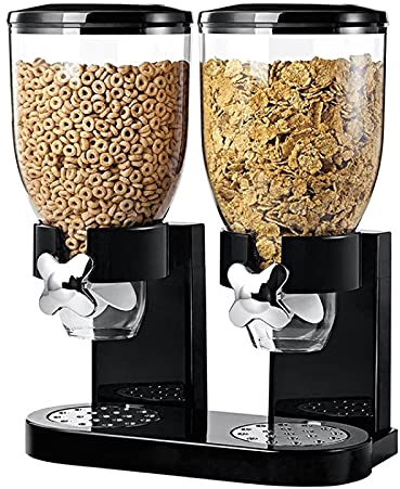 Kitchen Gadgets Multifunctional Double Head Cereal Dispenser Cereal Machine (Color : Black)