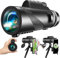 Télescope monoculaire compact 80 x 100 pour adultes avec support pour smartphone et trépied, prisme BAK4 et lentille FMC pour observer les étoiles, la chasse, la randonnée, les voyages, l'observation