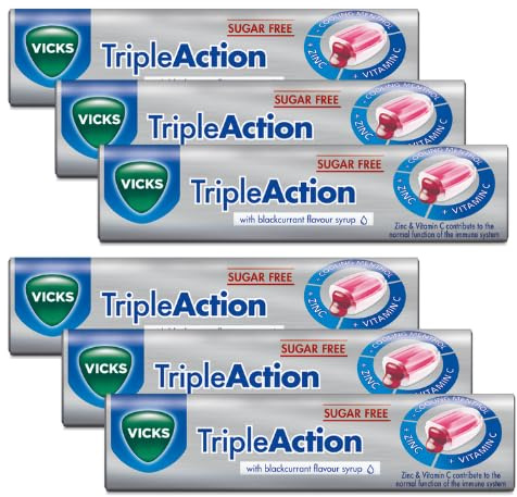 Triple Action Bundle Includes 6 x Triple Action Blackcurrant Cough Drops