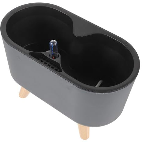BESPORTBLE Selbstbewässernder Blumentopf Leichter Sukkulenten Pflanztopf Schwarz aus Kunststoff und Holz mit Wasserreservoir für Haus und Gartendekoration