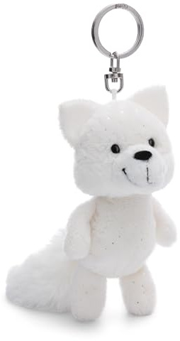 Schlüsselanhänger Polarfuchs Vanja 10cm weiß - Plüsch-Begleiter Kuscheltieranhänger mit Schlüsselring für Schlüsselband, Schlüsselbund & Schlüsselhalter