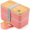 Sinnsally Lunch Box Japanisch für Erwachsene,1400ml Brotdose Kinder mit Fächern,Bento Lunchbox mit Besteck/Unterteilung,Vesperbox,Brotzeitbox Brotbox,Essensbox Frühstücksbox Vesperdose Jausenbox(Rosa)