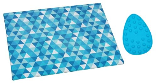 SEMPLIX Bügel Set – Bügelunterlage mit rutschhemmender Rückseite 30 x 40 cm/Mini Bügeleisenablage 10,5 x 15,5 cm, für kleinere Näh- und Bastelarbeiten (Petrol/türkis)