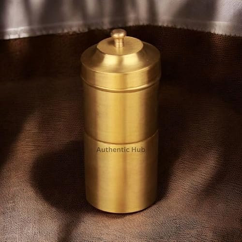 Metal Coffee Maker, Brass Coffee Filter, 4 Cup Brass Maker with 4 Dabara Set, South Indian Filter, Gift, Buy Now - AUTHENTIC HUB