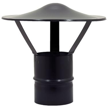 ALLINOX Terminale Cinese Acciaio Nero Comignolo Stufa a Pellet Per Canne Fumarie Fumaiolo Innesto Maschio (DN 80)