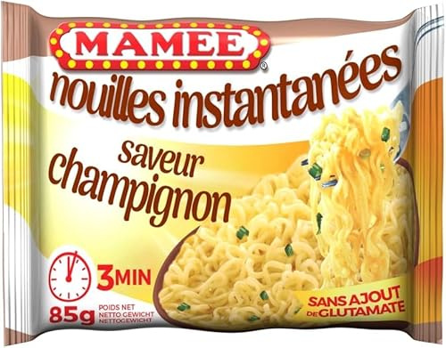 Mamee Nouilles instantanées, saveur champignon - Le sachet de 85g (Lot de 10)