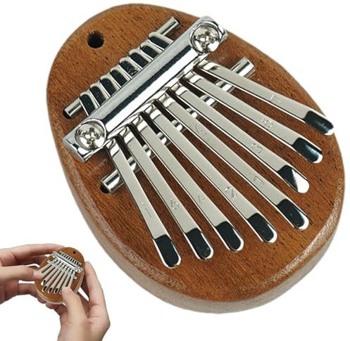 Pianoforte da portatile a 8 tasti, pianoforte da pollice portatile in legno, pianoforte musicale tascabile Mbira fatto a mano per bambini tutte le età famiglia