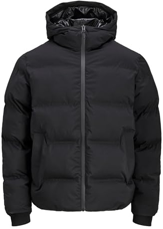 JACK & JONES Jjkaito Puffer Jacket BF - Chaqueta para Hombre (Talla L), Color Negro, Negro, L