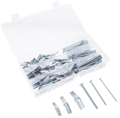 ROMISBABA Kit Dancrages Robustes Pour Cloisons Sèches 48 Pièces Boulons Pour Plaques De Plâtre Boulons À Bascule Et Écrous À Oreilles