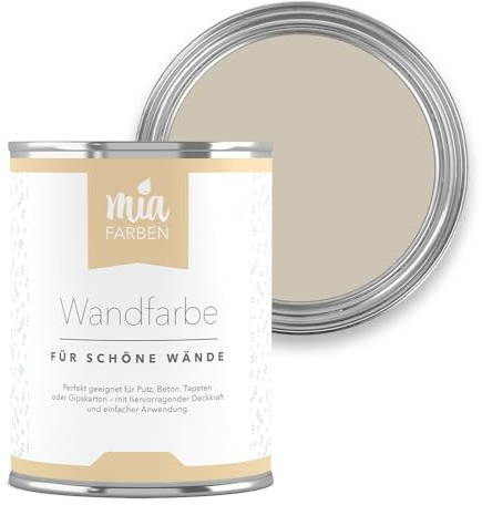miafarben Wandfarbe für Wände & Tapeten matt 2,5L (Feine Mandelcreme) | Hochdeckend & matt für Wände, Decken und Tapeten – sanfte Farbtöne, wasserbasierte Innenfarbe für Wohnräume