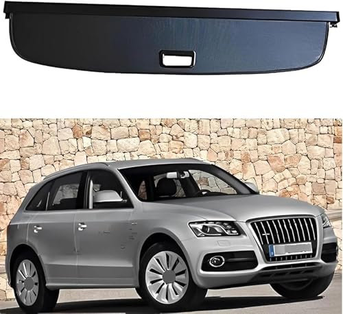 WNFVYP Auto Kofferraumabdeckung für Audi Q5 2010-2015 2016 2017 2018 2019,Auto Ausziehbar Kofferraum Rollo Laderaumabdeckung,GepäCkrollo Parcel Curtain ZubehöR