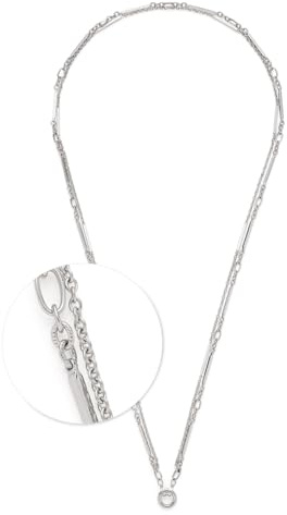 JEWELS BY LEONARDO Halskette Clip & Mix Grace • lange Glieder-Kette aus silberfarbenem Edelstahl • doppelreihige Kette • 80-81,3 cm Länge • Schmuck Geschenk für Frauen • 024932