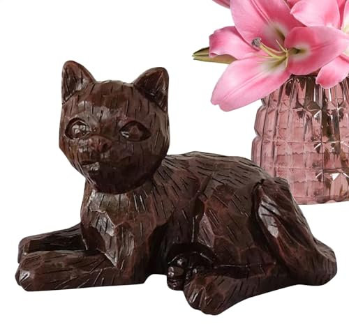 Robuste Katzenstatue für Gartendekoration, Kunstharz, Heimdekoration, 14 x 9 x 9 cm, perfekt für Regale, Tisch oder dekoratives Tablett
