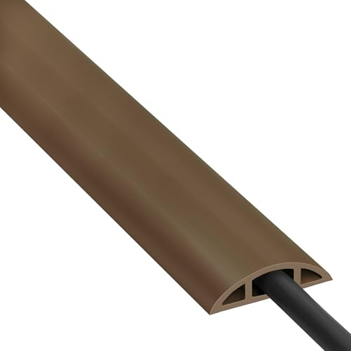 ZhiYo Cache-cordon de 1,2 m pour 1 petit fil, cache-cordon en PVC souple pour fils au sol, cache-fil pour cacher les cordons d'alimentation, cache-câble pour protéger les cordons, cavité de câble