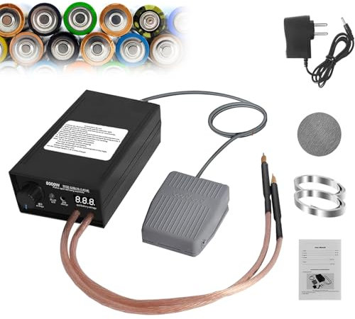 ELIKBH Soldadora láser portátil de 8000 W, soldadora por Puntos a batería con Salida de Pulso Dual y Pedal para láminas de níquel de 0,1 a 0,3 mm en Paquetes de baterías 18650
