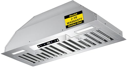 Range Hood 30 Inch Built-in/Insert Vent Hood Stainless Steel Kitchen Hood, 900 CFM Gesture/Touch Control, 3 Speed Exhaust Fan with Charcoal Filter, Ducted/Ductless Convertible