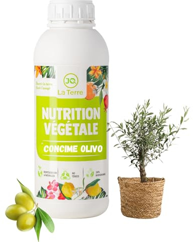 JQ LA TERRE CONCIME OLIVO 1 LITRO con nutrienti essenziali Crescita e miglioramento della fruttificazione, quantità e qualità dell'Olivo