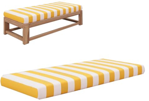 EXZFW Coussins pour Bancs de Jardin, Coussin de Banc Matelas de Sol Coussin Banc Coussin Banquette Exterieur Jardin Antidérapant Coussin Siège Assise Coussin pour Banc Mobilier,Jaune,100X30X3cm