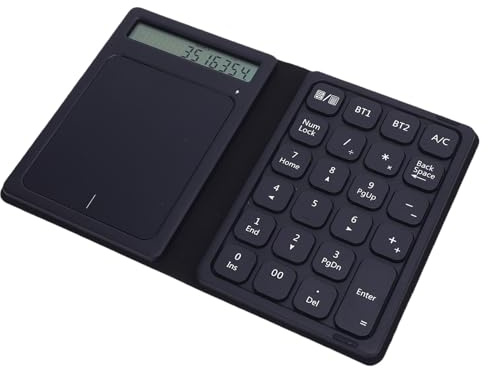 Jectse Pavé Numérique Bluetooth 3 en 1 avec pavé Tactile et Calculatrice, Clavier Numérique sans Fil Pliable 23 Touches pour la Saisie de Données, Rechargeable Type-C