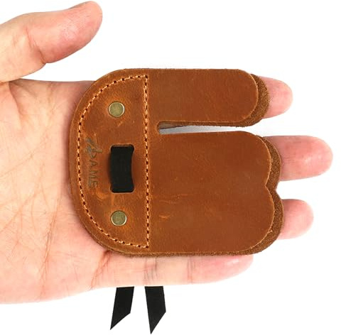 SHARROW 2 Stück Bogenschießen Fingertab aus Leder Fingerschutz Handschutz Schießhandschuh für Reurve Bogen Jagd (Linkshänder, S)