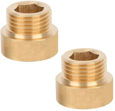 2pcs G1/2 Male to Female Shower Head Extension Arm, Short Brass G1 Shower Head Extension Adapter for Bathroom Garden Kitchen Plumbing System