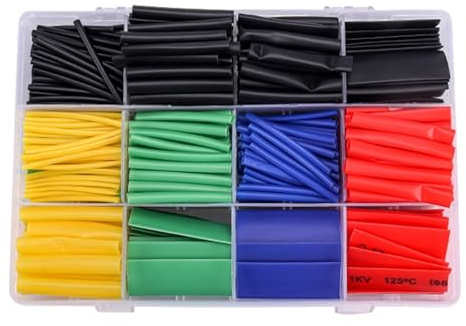 530/800 piezas de tubos termorretráctiles de alambre de envoltura de cable, kits surtidos de proporción 2:1, tubos de calor de aislamiento eléctrico, kits de tubos de envoltura de alambre, resistentes