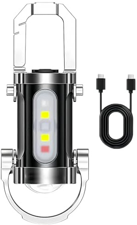 Porte-clés – Mini lampe de poche portable étanche, lampe torche LED compacte et lumineuse rechargeable | Design avec batterie longue durée pour le camping, l'aventure, la randonnée, la pêche, etc