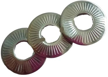 Rondella di contatto a molla zigrinata conica zincata da 8 mm x 16 mm x 1,4 mm for componenti elettronici