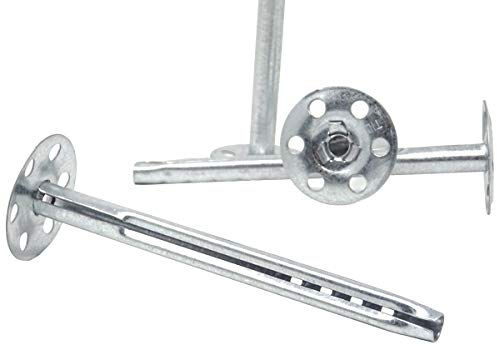 SBS Metall-Dämmstoffhalter 8 x 110mm Menge wählbar Tellerdübel Schlagdübel Dämmdübel Metall-Teller-Dübel - 20 Stück