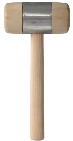 Exzellent gefertigter Holzhammer mit Hammerkopf aus Weißbuche und aufgepresstem Metallmantel 80x160mm/für Spengler, Schlosser-Klempner Dachdecker 810g