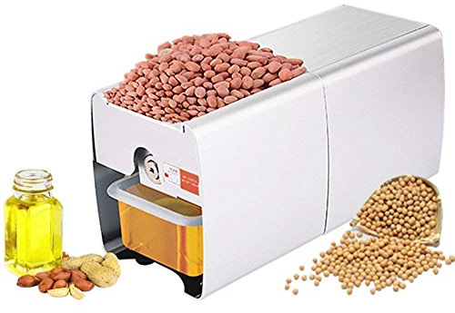 CGOLDENWALL électrique Presse à huile en acier inoxydable 304 Huile Expeller Extracteur automatique Froid Chaud Presse Silver - 220V