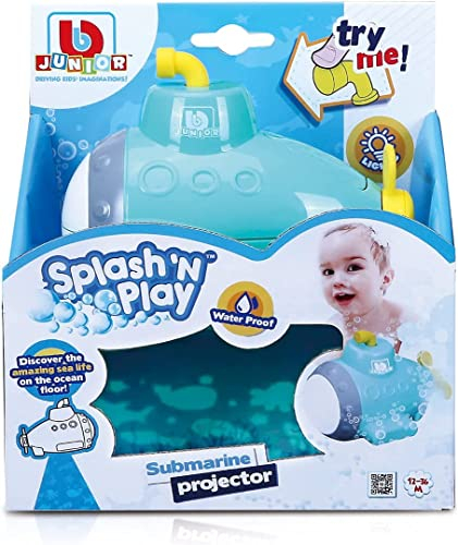 BB Junior Splash'N Play - Submarine Projector: U-Boot mit Projektor, ideal für Wasser, inkl. Unterwasser-Projektion, ab 12 Monaten, 14 cm, blau (16-89001)