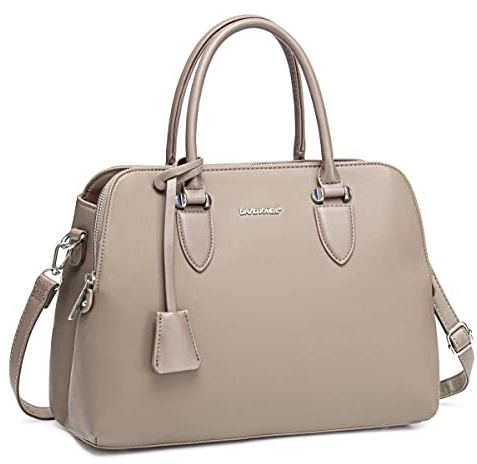 David Jones - Damen Handtasche Henkeltasche - Frau PU Leder Schultertasche - Elegante Tote Shopper Tasche - Umhängetasche Viele Fächer Zip Multi Taschen - Alltags Mode Arbeit Stadt City - Beige