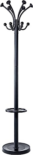 MAUL Garderobenständer MAULnubis | moderne und stabile Standgarderobe für den privaten Gebrauch, Büro und Empfangsräume | stabiler Kleiderständer aus Stahl für Jacken | Schwarz