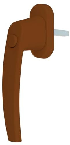 Premium Aluminium Fenstergriff mit Druckknopf, Farbe:Golden Oak RAL 8003, Stiftlänge:45mm