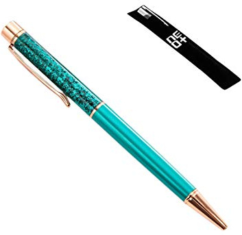 Penna a sfera 2 in 1 di qualità con cristalli ed estremità posteriore gommata per touchscreen. 1 ricariche incluse (PAVONA)