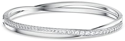 Swarovski Hyperbola Armreif, Weiss, Rhodiniert