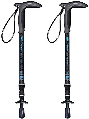 2 Stück Wandern Wanderstock, Ultra-Light Carbon Fiber Trekkingstöcke, T-Griff Wandern Trekking-Stock Polen, Teleskop Skid Climbing Sticks, Camping, Wandern, Wandern, Reisen auf Fuß