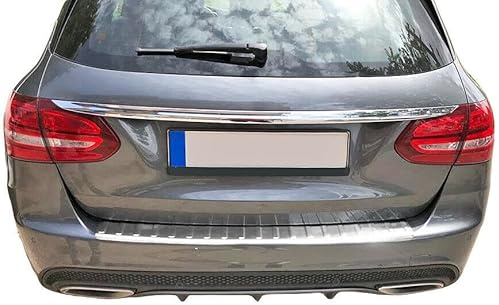 RECAMBO Ladekantenschutz Edelstahl kompatibel für Mercedes C-KLASSE, S205 T-Modell | ab 2014 - matt gebürstet mit Textur - Styling und Schutz für die Stoßstange