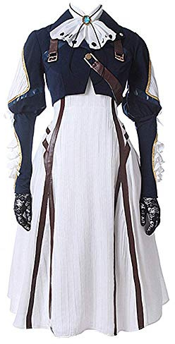 Déguisement de déguisement Evergarden violet pour déguisement, déguisement pour femme, Halloween, Noël, carnaval, fête, cosplay - Bleu - M