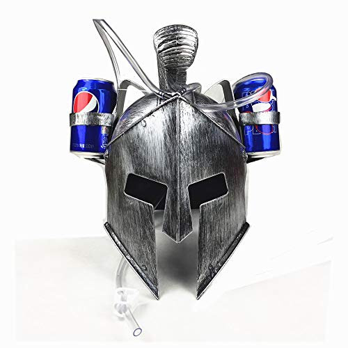 Sparta - Casco para beber, sombrero de cerveza, gorra de refresco de cola, paja, soldados romanos, fiesta de disfraces (plata)