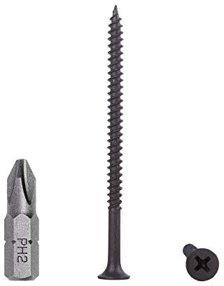 (150 Stück) Schwarze Phosphat-Kohlenstoffstahl 4,2 x 70 mm Schnellbauschrauben, Phillips-Stiftkopf, Feingewinde, Trockenbaublech-Verschlüsse (150, 4,2 x 70 mm)