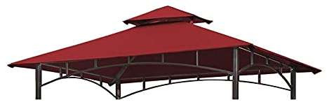 Ersatz für Pavillonabdeckung 3x3 m wasserdichte Dachterrasse für Terrassenüberdachungen ， Grillgrill Pavillon-Dachüberdachung Pavillon-Ersatzdachüberdachung 2-stufige UV-Abdeckung (NUR Oben)