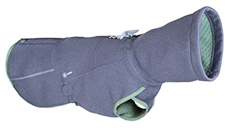 Hurtta Razzle-Dazzle Midlayer Jacke für Hunde, verstellbar, wendbar, Pull On, unter Regenmänteln und Wintermänteln zu verwenden - BlackBerry/Grau-Grün 65 cm