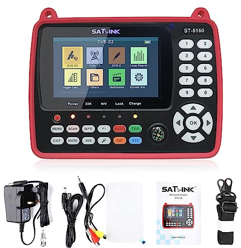 VISLONE - Rilevatore satellitare ST-5150 DVB-S2 / T2 / C COMBO HD, rilevatore di segnale TV satellitare, digitale, manuale, H.265