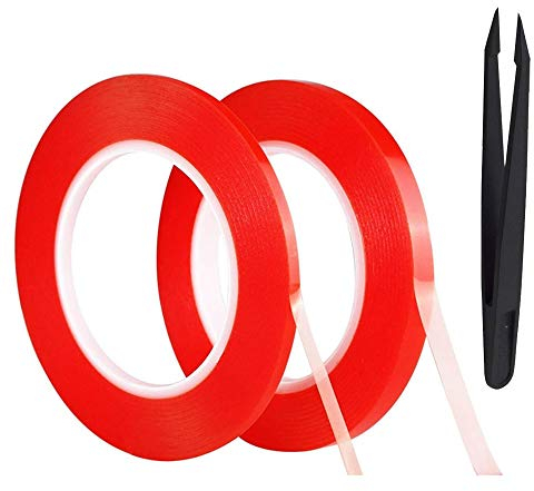 E-Soul Cinta adhesiva de doble cara de acrílico de 2 mm y 3 mm, cinta adhesiva de montaje para teléfono móvil, iPad, tablets, ordenadores portátiles, cámaras