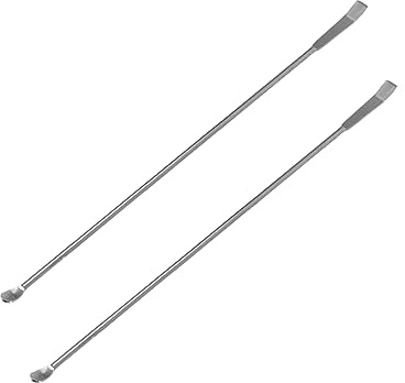 2 Piezas Micro Cuchara de Laboratorio para Muestreo de Reactivos, 200mm Acero Inoxidable 2 en 1 Espátula Mezcladora de Doble Cabezal para Laboratorio