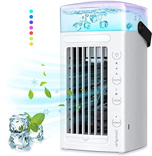 Ventilador Silencioso - Ultra Silencioso Aire Acondicionado PortáTil Para Coche, Dispositivo De Enfriamiento Personal Enfriador De Aire USB Hielo - para La Oficina De Viajes Familiares